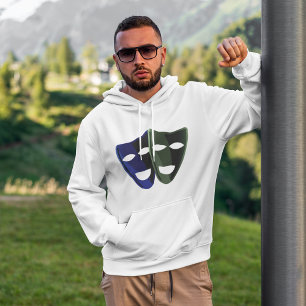 Das Theater maskiert Blau und Grün Hoodie