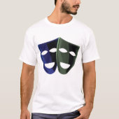 Das Theater maskiert Blau und Grün T-Shirt (Vorderseite)