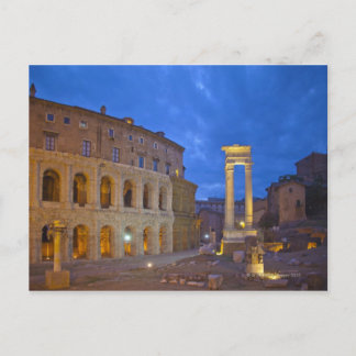 Das Theater von Marcellus in Rom in der Nacht Postkarte