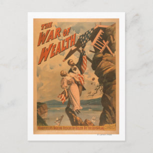 Das Theaterplakat zum Krieg des Reichtums Postkarte