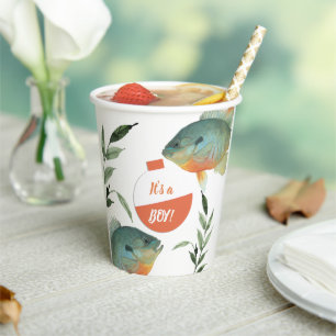 Das Thema Angeln ist eine Baby-Dusche Pappbecher
