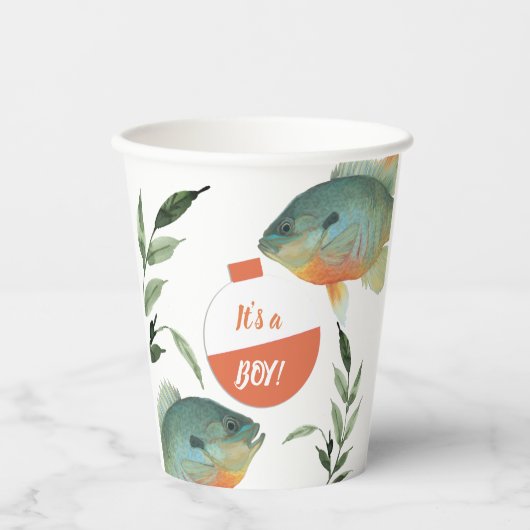 Das Thema Angeln ist eine Baby-Dusche Pappbecher (Vorderseite)