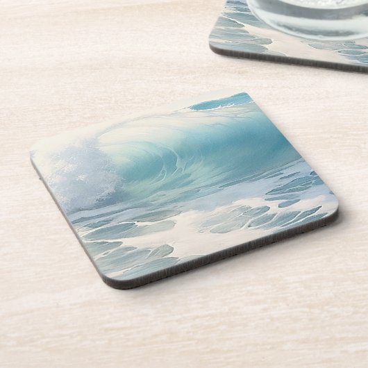 Das Thema "Beach Waves" Malerei Getränkeuntersetzer (Linke Seite)