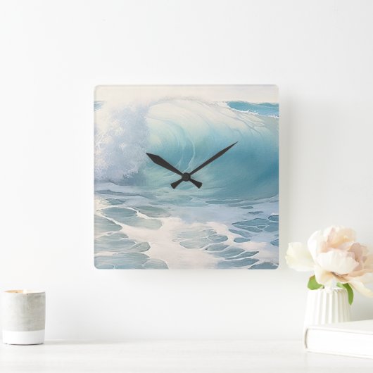 Das Thema "Beach Waves" Malerei Quadratische Wanduhr (Zuhause)