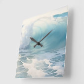 Das Thema "Beach Waves" Malerei Quadratische Wanduhr (Winkel)