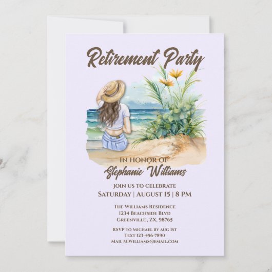 Das Thema "Frauen im Ruhestand" Elegante Frau Einladung (Vorderseite)