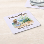 Das Thema "Frauen im Ruhestand" Elegante Frau Rechteckiger Pappuntersetzer (angewinkelt)