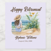 Das Thema "Frauen im Ruhestand" Elegante Frau Weinetikett (Einzelnes Label)