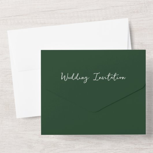 Das Thema Grüne Wälder in einer Hochzeit All In One Einladung (Rückseite)