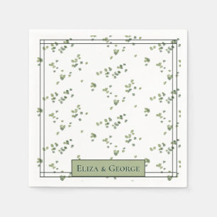 Das Thema Grüne Wälder in einer Hochzeit Serviette