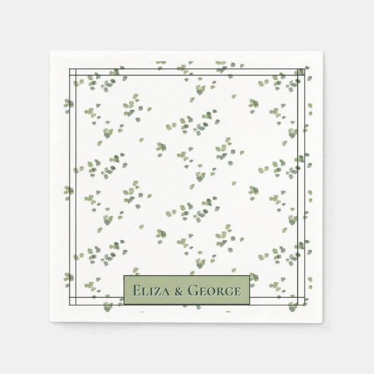 Das Thema Grüne Wälder in einer Hochzeit Serviette (Vorderseite)