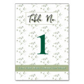 Das Thema Grüne Wälder in einer Hochzeit Tischnummer (Vorderseite)