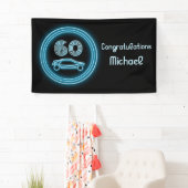 Das Thema "Neon" Blue auf dem Black Custom Man Banner (Insitu)