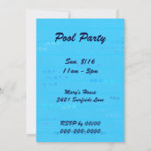 Das Thema Schwimmbad ist auf die Party Einladungen (Rückseite)
