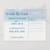 Das Thema Wait Beach Save the Date Ankündigungspostkarte (Rückseite)