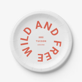 Das Thema "Wild und frei gebranntes Orange Camping Pappteller