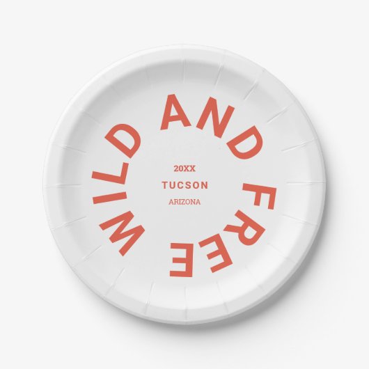 Das Thema "Wild und frei gebranntes Orange Camping Pappteller (Vorderseite)