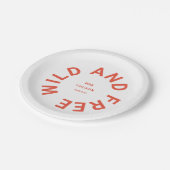 Das Thema "Wild und frei gebranntes Orange Camping Pappteller (Schrägansicht)