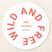 Das Thema "Wild und frei gebranntes Orange Camping Runder Pappuntersetzer (Vorderseite)