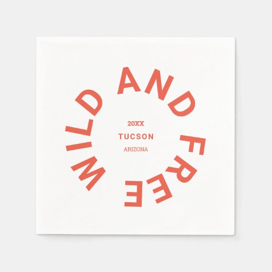 Das Thema "Wild und frei gebranntes Orange Camping Serviette (Vorderseite)