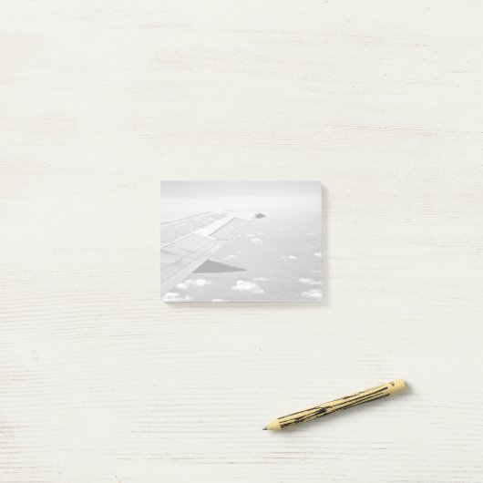 Das Themed Flugzeug, Grayscale-Flugzeug Wings Post-it Klebezettel (Auf Schreibtisch)