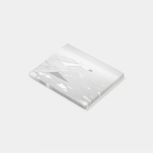 Das Themed Flugzeug, Grayscale-Flugzeug Wings Post-it Klebezettel (angewinkelt)