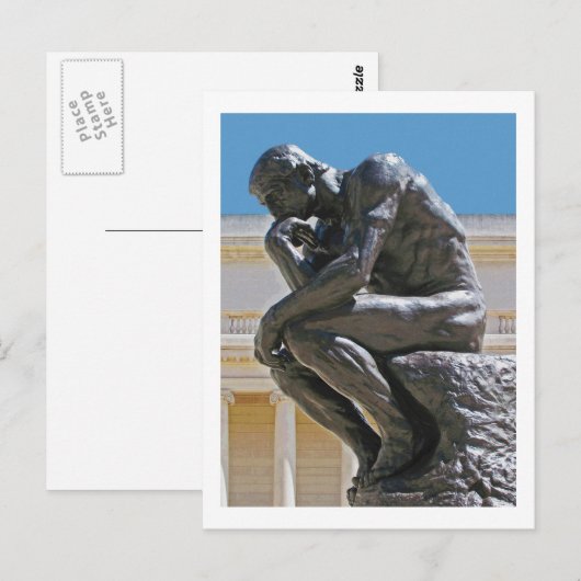 Das Thinker-Foto malt Postkarte (Vorne/Hinten)