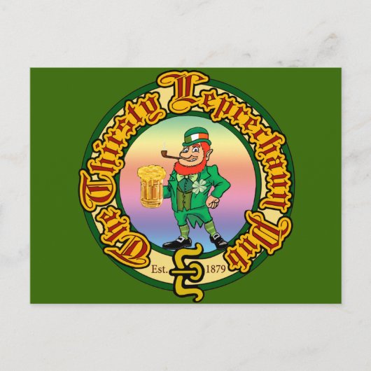 Das Thirsty Leprechaun Pub Postkarte (Vorderseite)