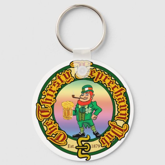 Das Thirsty Leprechaun Pub Schlüsselanhänger (Vorderseite)