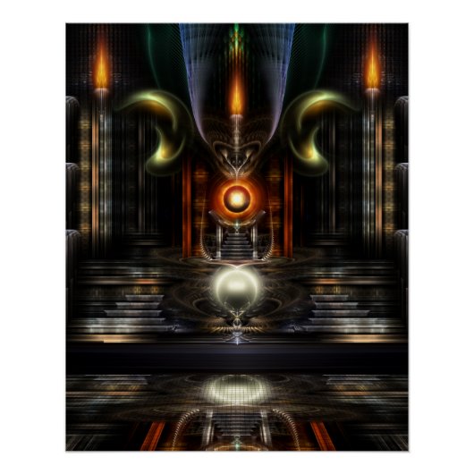 Das Throne Room Fraktal Art Perfect Poster (Vorderseite)