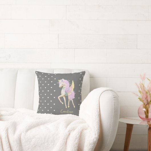 Das Throw Kissen verfügt über ein niedliches Einho (Liege)