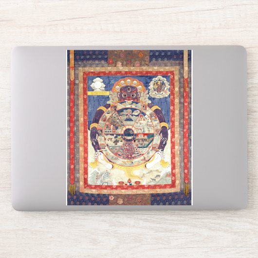 Das tibetische buddhistische Rad des Lebens Aufkleber (Computer)