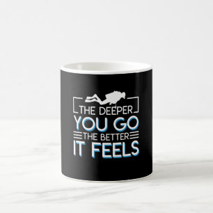 Das tiefere Sporttauchen gehen Sie besser es sich Kaffeetasse