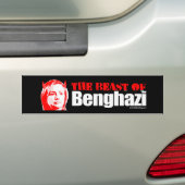Das Tier von Banghazi - Anti-Hillary - Weiß - .pn Autoaufkleber (Auf Auto)