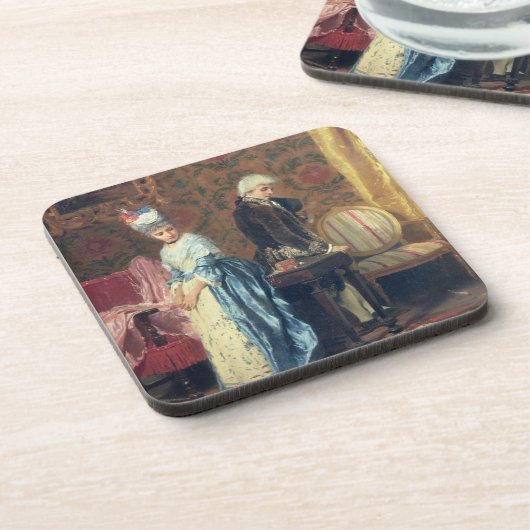 Das tiff der Liebhaber, 1872 (Öl auf Platte) Getränkeuntersetzer (Linke Seite)