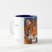 Das Tiger-Buntglas/die Mosaik Kunst viele Zweifarbige Tasse (Vorderseite Links)
