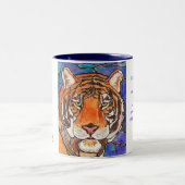 Das Tiger-Buntglas/die Mosaik Kunst viele Zweifarbige Tasse (Mittel)
