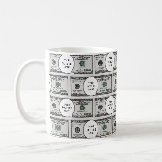 Das Tile-Design mit Ihrem Bild auf 100 Dollar-Bild Kaffeetasse (Links)