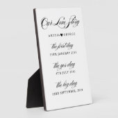 Das Timeline-Zeichen unserer Liebe Fotoplatte (Seite)