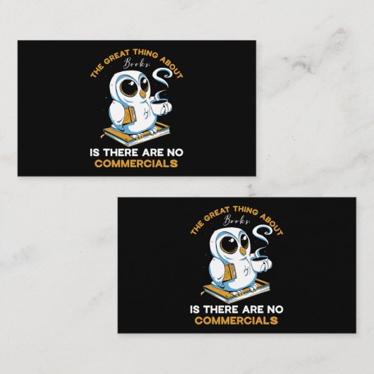 Das Tolle an Büchern ist, dass es kein Komma gibt Visitenkarte (Vorne/Hinten)