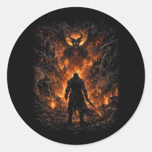 Das Tor des Infernos Runder Aufkleber