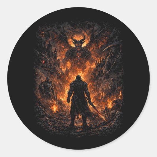 Das Tor des Infernos Runder Aufkleber (Vorderseite)