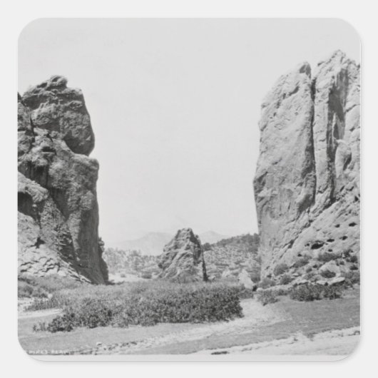 Das Tor und Pike's Peak Quadratischer Aufkleber (Vorderseite)