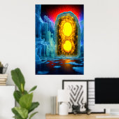Das Tor zur anderen Seite | AI Art Poster (Heimbüro)