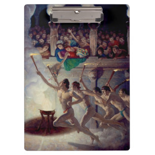 Das Torchrennen, griechische Olympia von N. C. Wye Klemmbrett