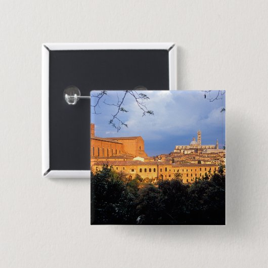 Das toskanische Dorf Sienna, Italien. Button (Vorne & Hinten)