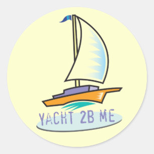 Das Tot Spot_Yacht 2B Me™ Logo-Boot Runder Aufkleber