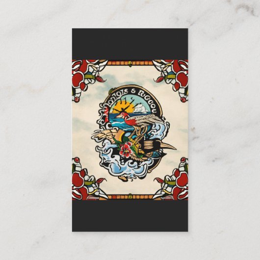 Das traditionelle amerikanische Tatoo-Bild Visitenkarte (Rückseite)