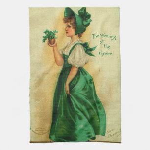 "Das Tragen des Grün" Vintage-Karte, 1907 Geschirrtuch