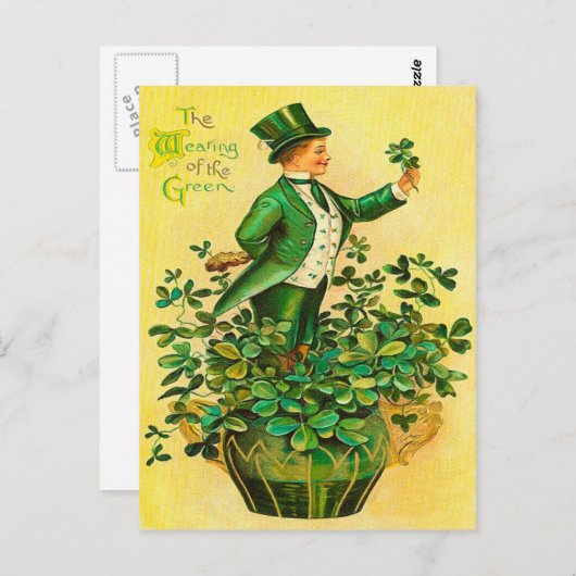 Das Tragen des Grünen-St. Patrick's Day Postkarte (Vorne/Hinten)